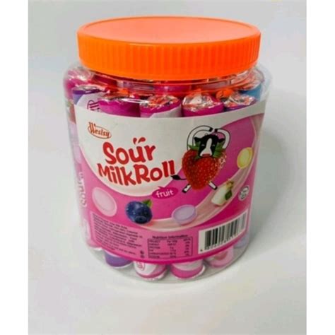 alluc candy jar|Weslsy sour milk roll candy jar 30pcs .